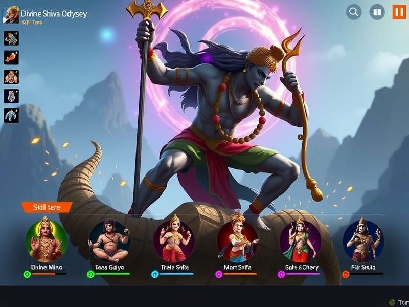 Divine Shiva Odyssey gameplay screenshot showing Shiva in combat