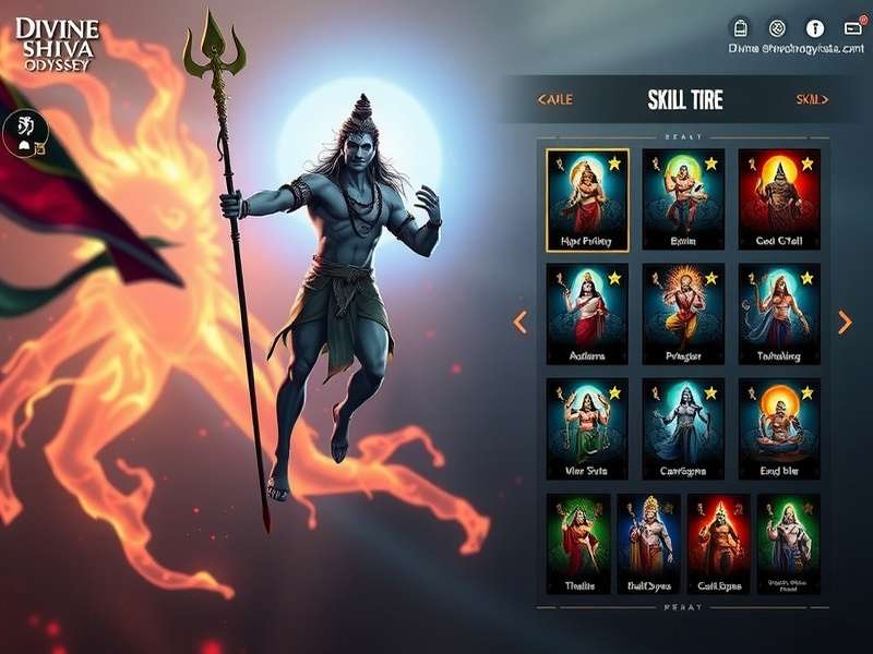 Divine Shiva Odyssey skill tree and progression system